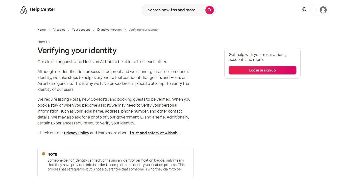 Verifying your identity - Airbnb Help Center